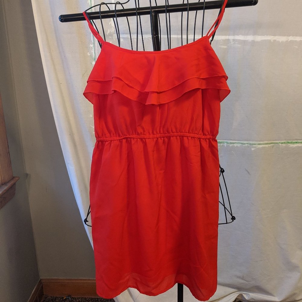Forever 21 Ruffle Front Red Skater Dress